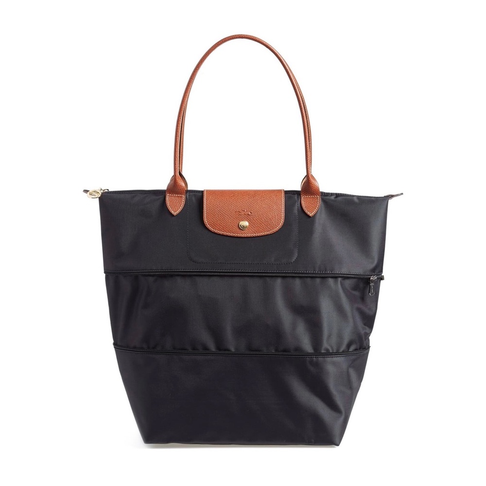 NWT Longchamp Le Pliage Expandable Tote Black RARE